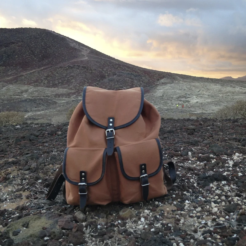 Rucksack Georg Mahagoni, Leder Braun