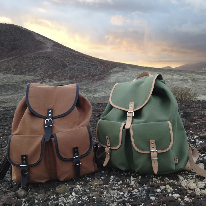 Rucksack Georg Mahagoni, Leder Braun