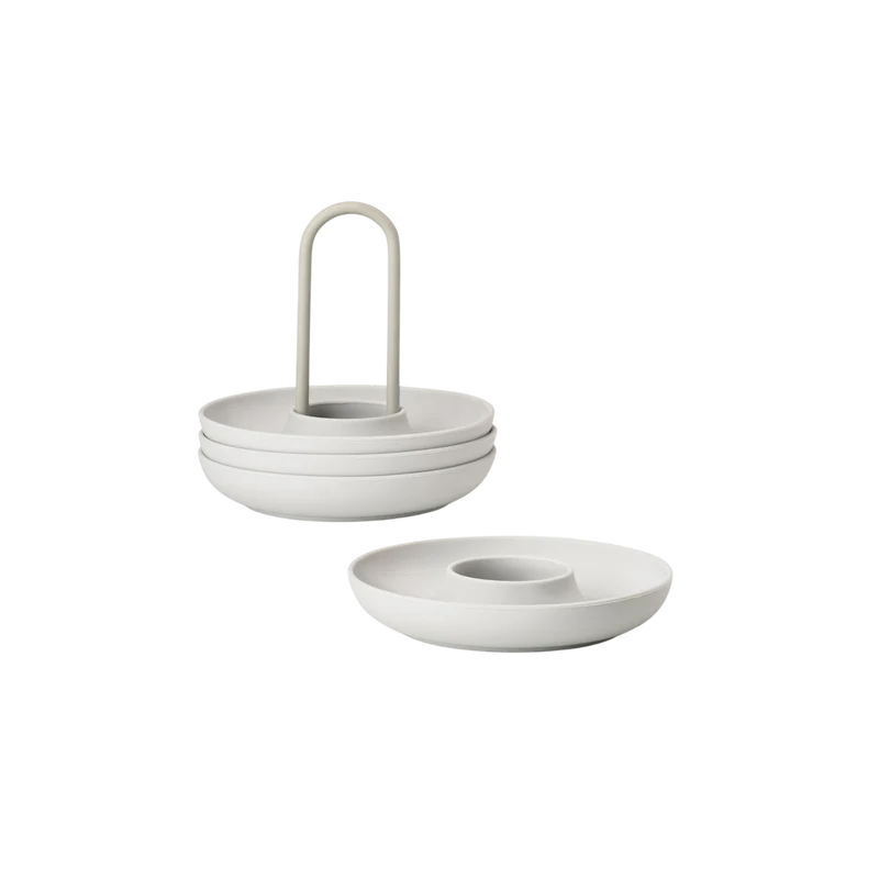 Eierbecher Singles 4er Set, Hellgrau