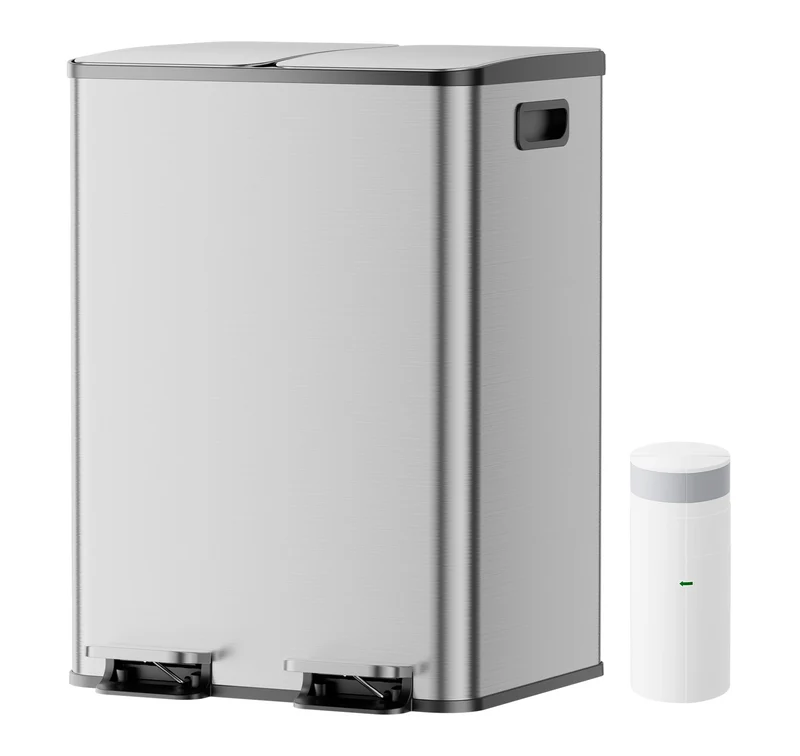 Poubelle à Double Compartiment avec Couvercle, 2x20L
