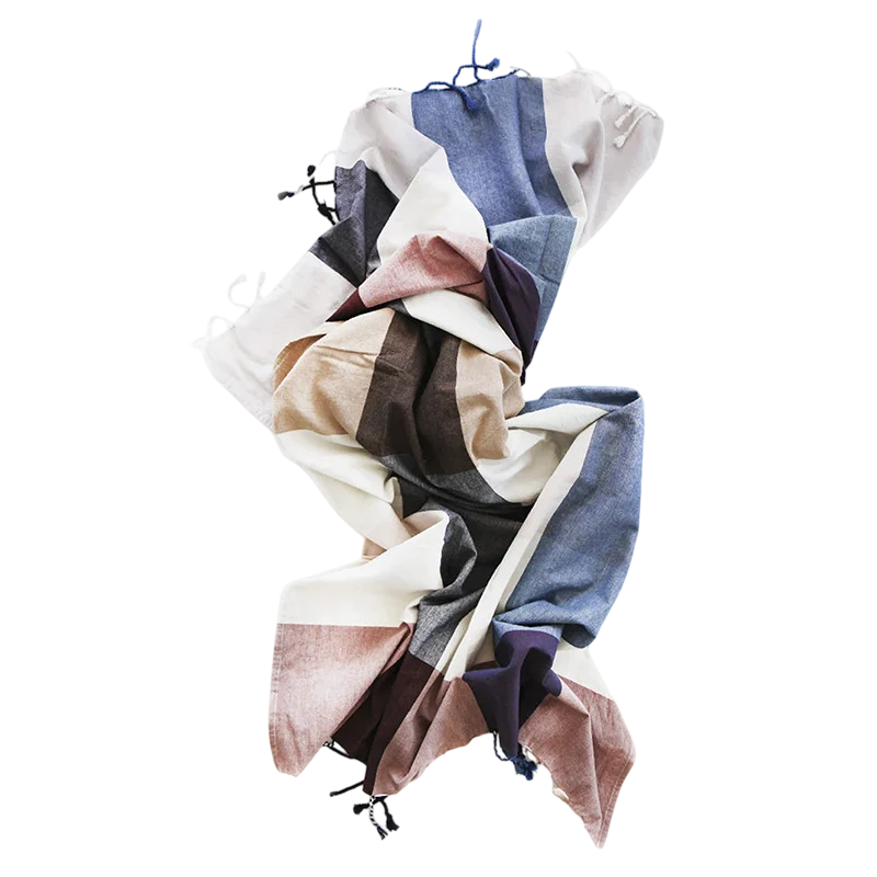 Badetuch Fouta Blue Check
