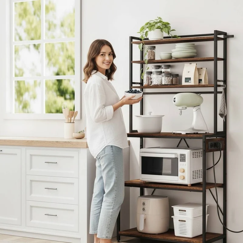 MEUBLE FOUR ET MICRO ONDE | 6 Étagères 3 Prises XLarge