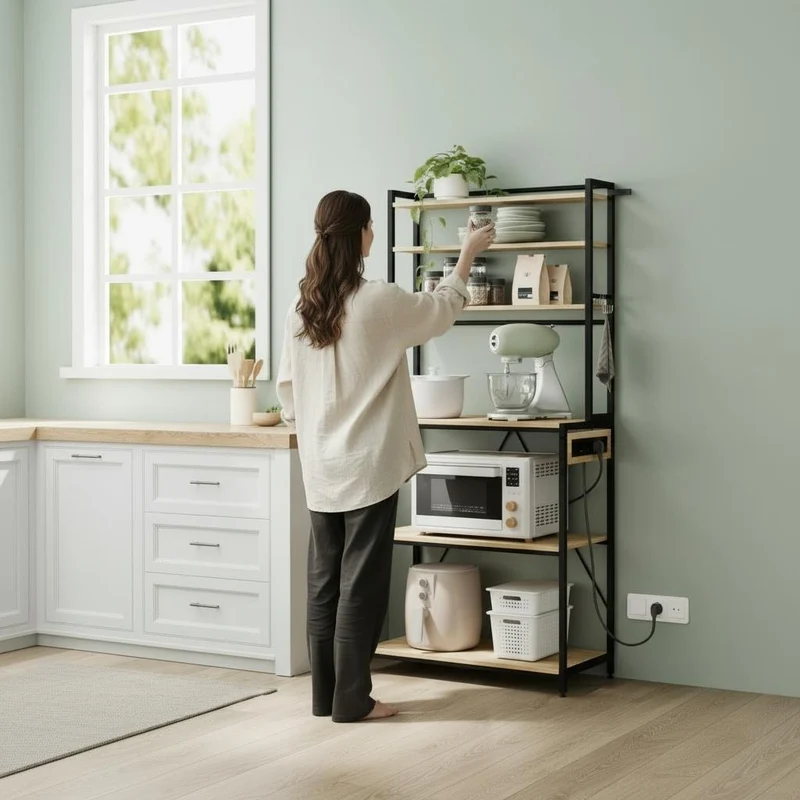 MEUBLE FOUR ET MICRO ONDE | 6 Étagères 3 Prises XLarge