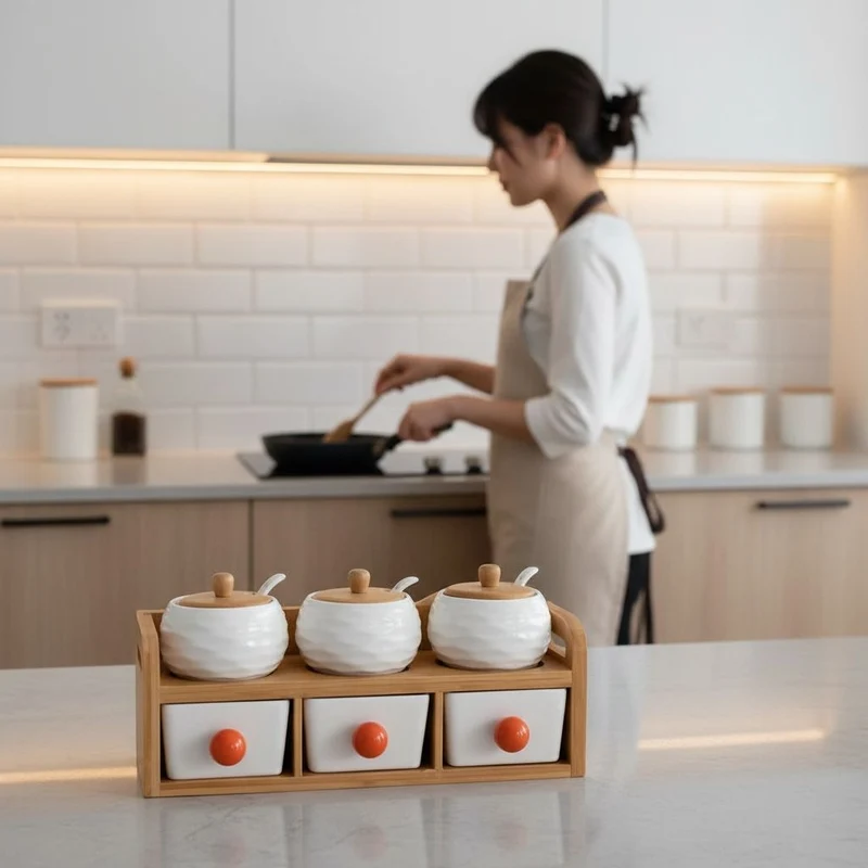 RANGEMENT POUR EPICE | Aroma Bambou Céramique