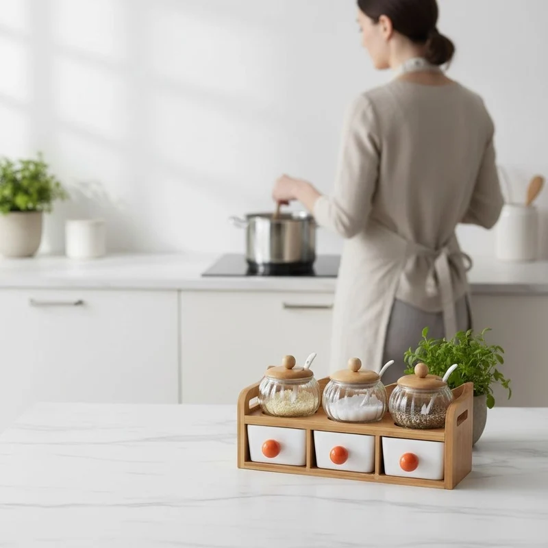 RANGEMENT POUR EPICE | Aroma Bambou Céramique