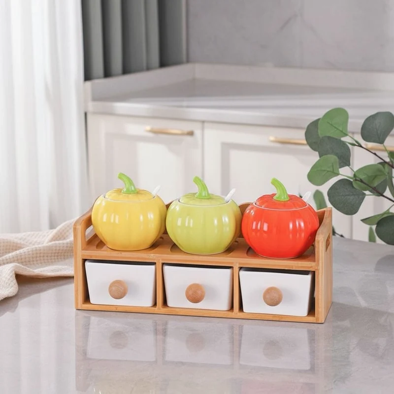RANGEMENT À ÉPICES | AromaColor Bambou Céramique