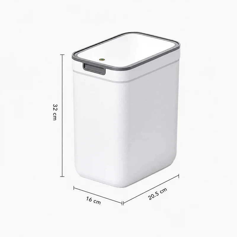 Poubelle murale 10L à bouton-poussoir design rectangulaire anti-odeurs