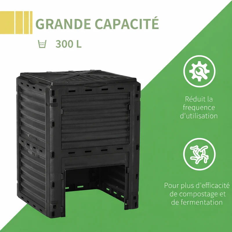 Poubelle de compostage extérieure sans odeur 300L