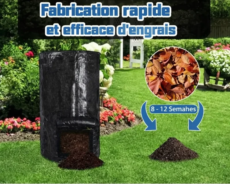 Composteur poubelle extérieure réutilisable pour déchets verts