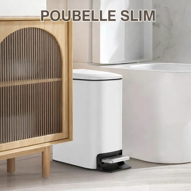 Poubelle design à pédale en inox 6L