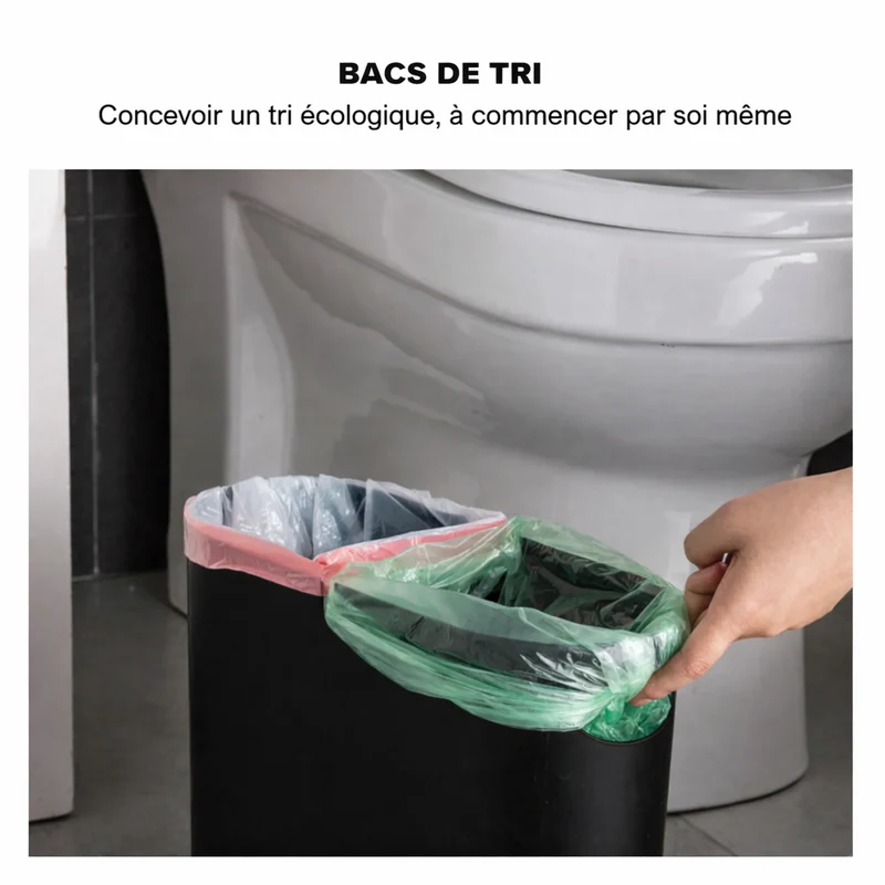 Poubelle blanche à couvercle presse 12L