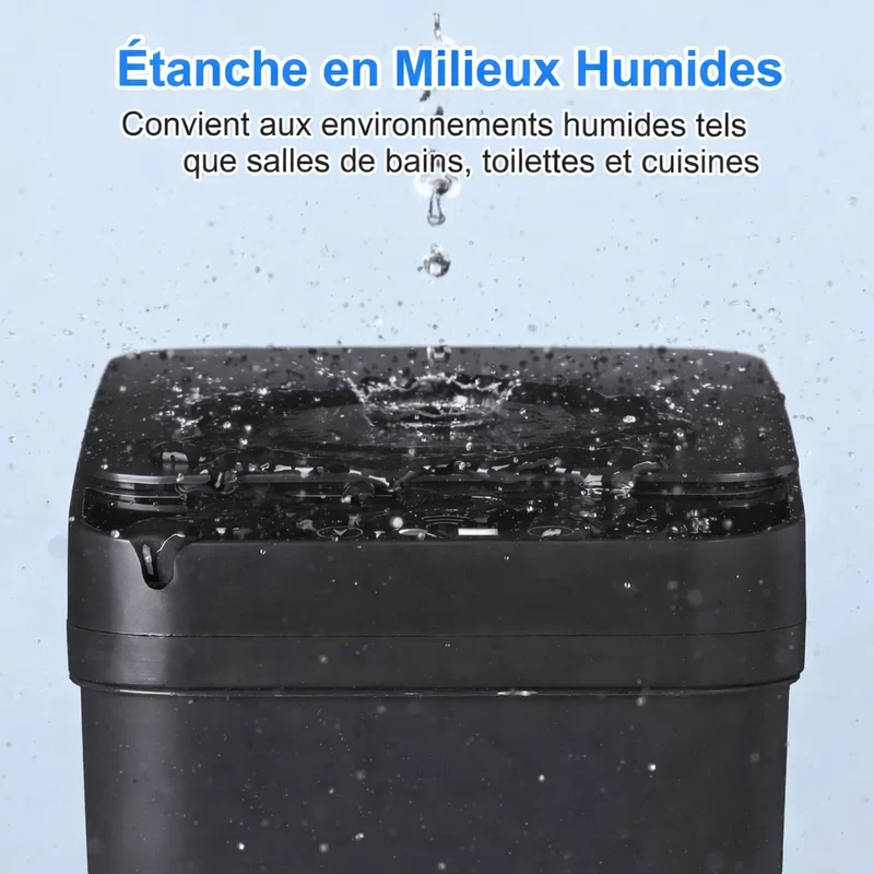 Poubelle rectangulaire automatique sans contact 12L