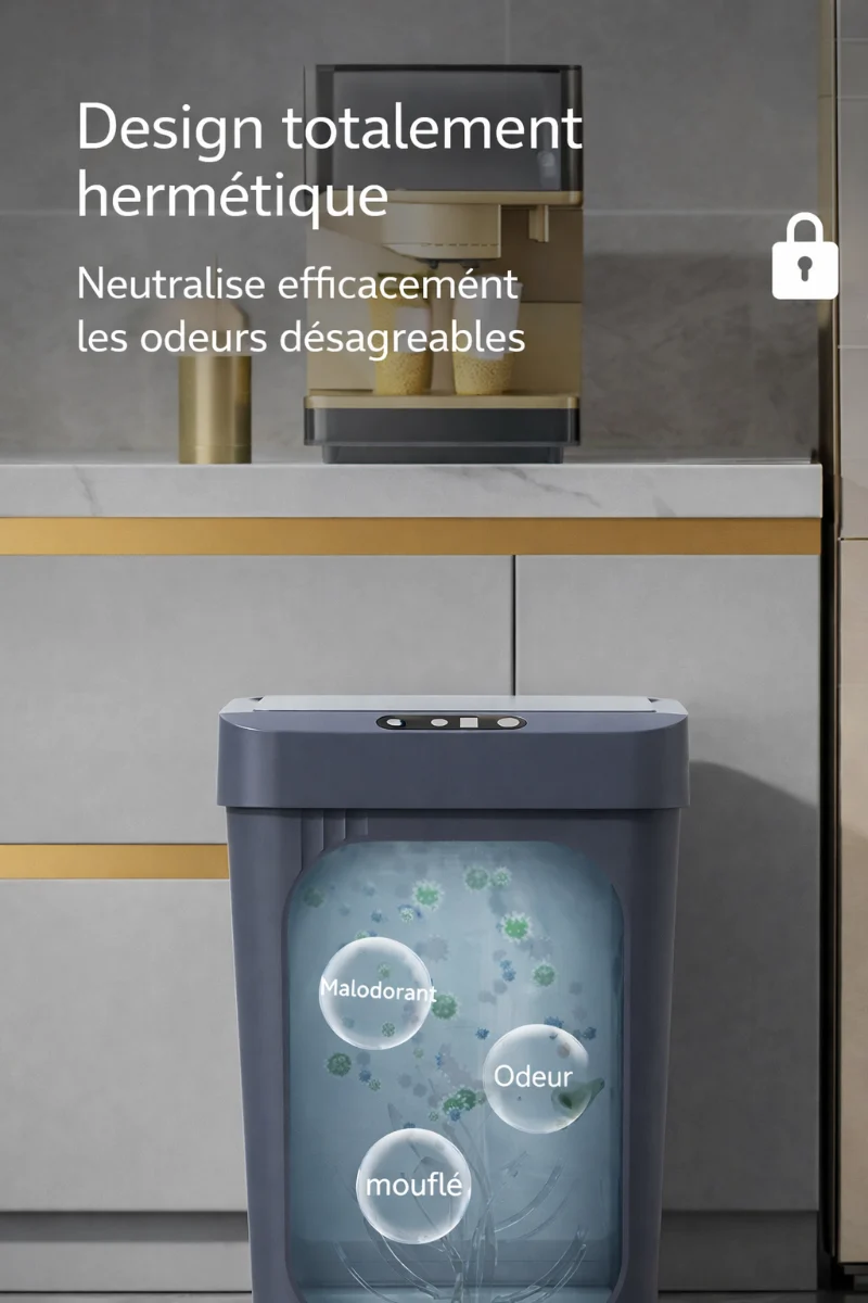 Poubelle automatique intelligente à capteur 13L