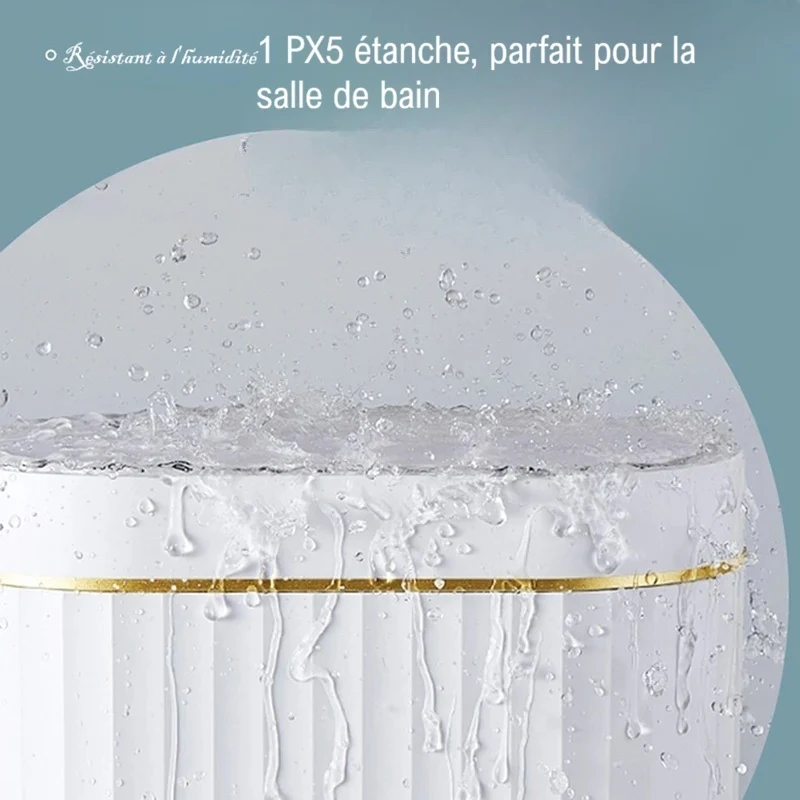 Poubelle automatique design ovale à parois cannelées 7L