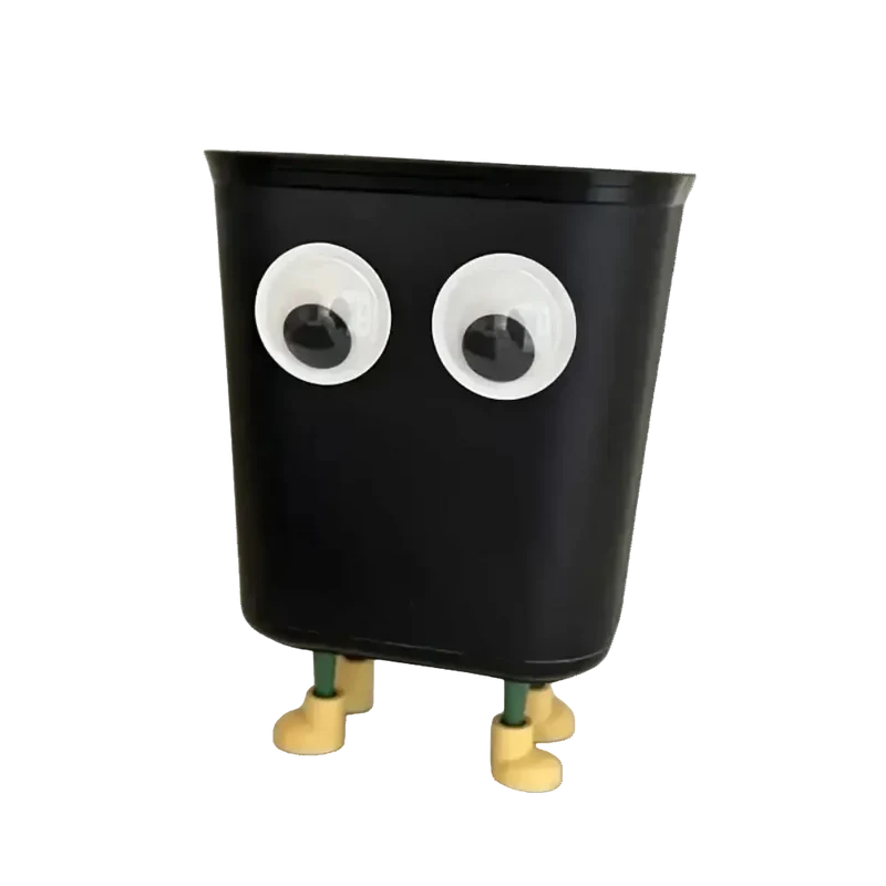 Poubelle originale noire au design ludique 8L