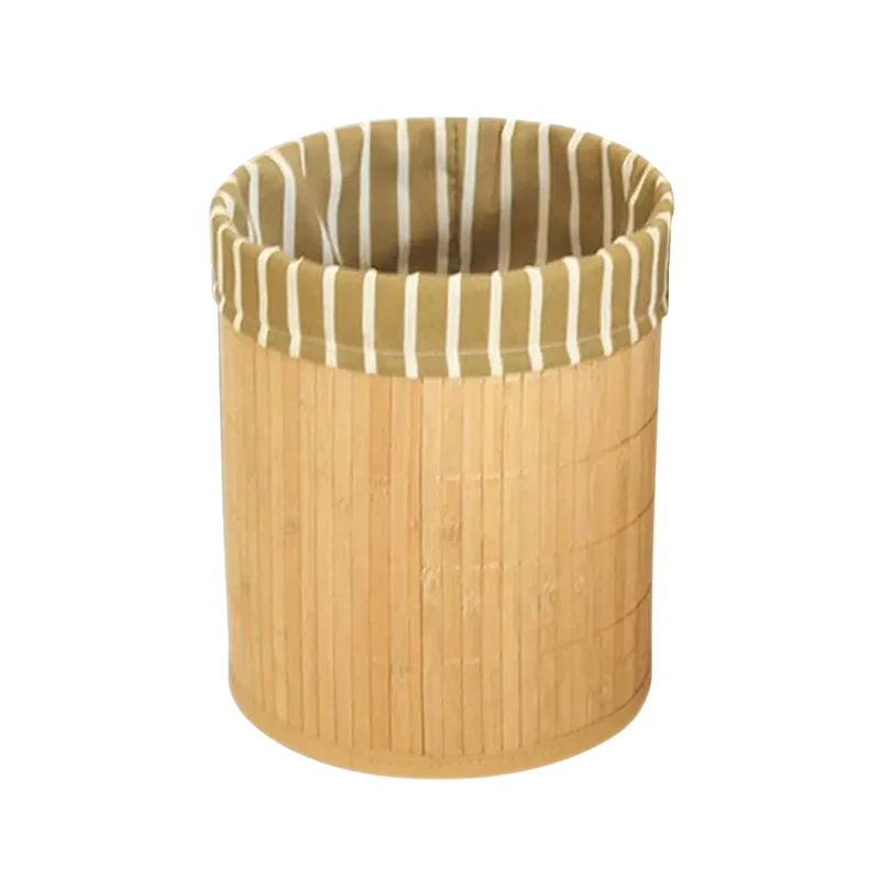 Poubelle pliable en bambou design naturel et compact