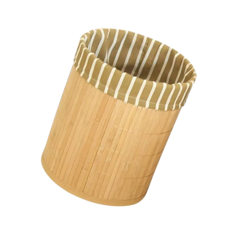 Poubelle pliable en bambou design naturel et compact