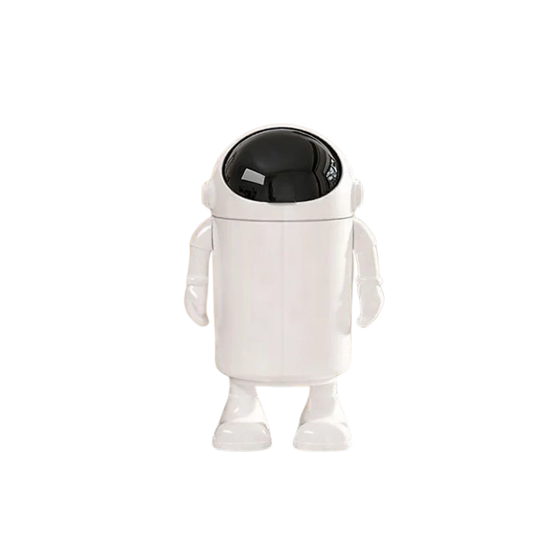 Poubelle design astronaute sur pied