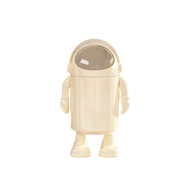 Poubelle design astronaute sur pied