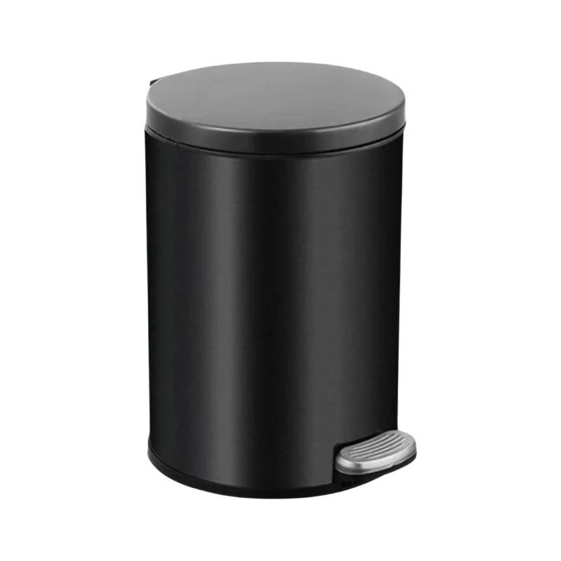 Poubelle à pédale cylindrique en acier inoxydable 6L