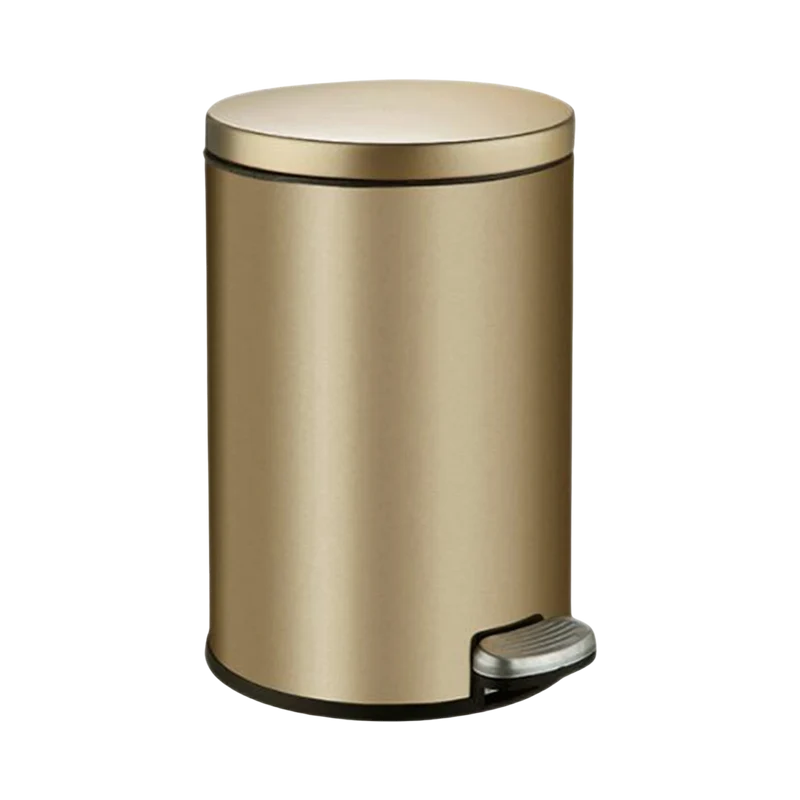 Poubelle à pédale cylindrique en acier inoxydable 6L