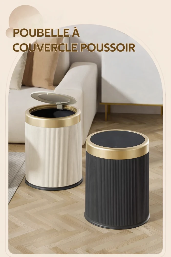 Poubelle design à pression 12L avec seau intérieur amovible