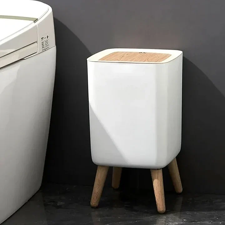 Poubelle à pression sur pied design élégant 10L