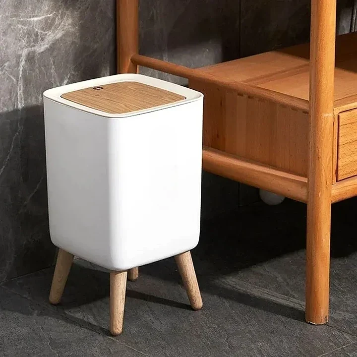 Poubelle à pression sur pied design élégant 10L