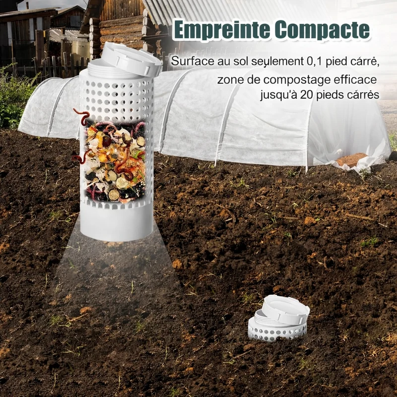Composteur écologique enterré à vers discret et sans odeur