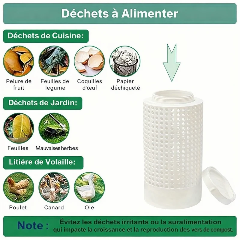 Composteur écologique enterré à vers discret et sans odeur