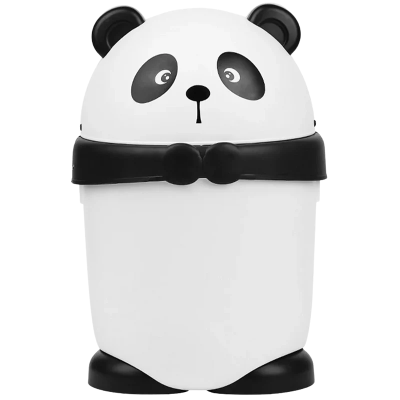 Poubelle décorative design panda avec couvercle