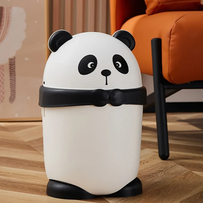 Poubelle décorative design panda avec couvercle