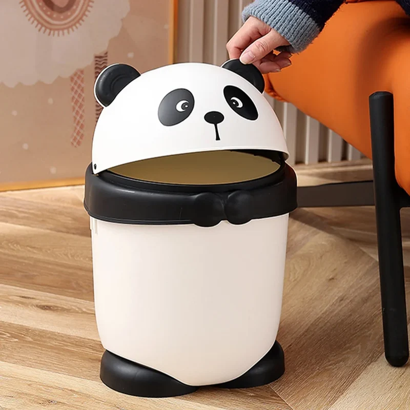 Poubelle décorative design panda avec couvercle