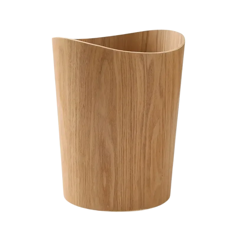 Poubelle en bois naturel