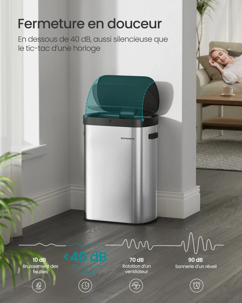 Poubelle de Cuisine Automatique 50L Acier Inoxydable