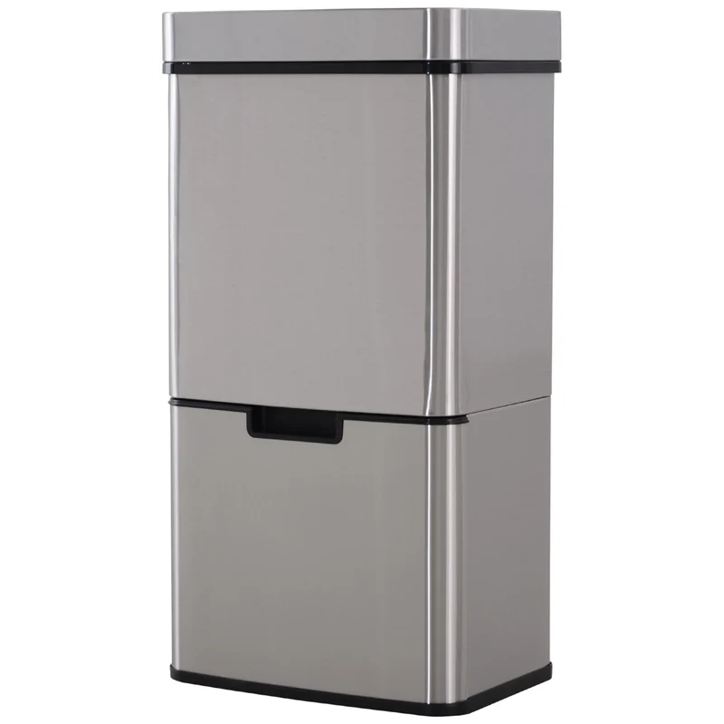 Poubelle de Tri Sélectif Cuisine TRINOVA 72L – Gris Inox