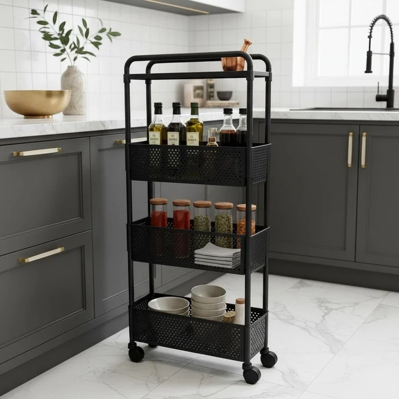 DESSERTE CUISINE A ROULETTES | SlimSpace™ Largeur 20 cm