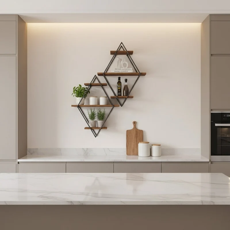 ETAGERE MURALE EN BOIS POUR CUISINE | Diamora™ 3 Niveaux