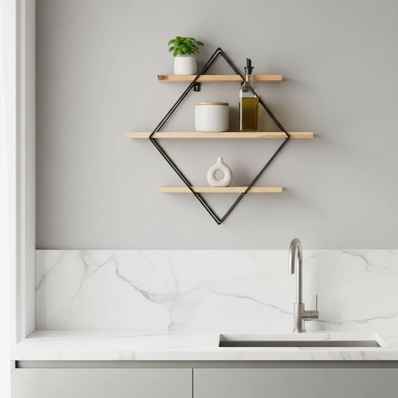 ETAGERE MURALE EN BOIS POUR CUISINE | Diamora™ 3 Niveaux