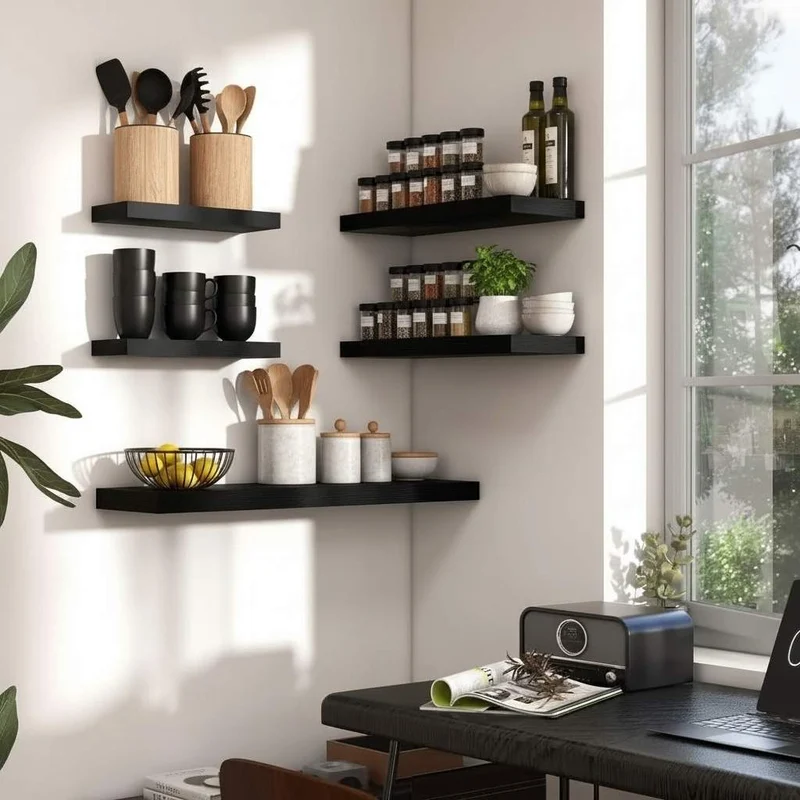 ETAGERE CUISINE MURALE BOIS | Velora™