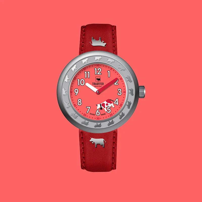 Trauffer Kinderuhr Rot