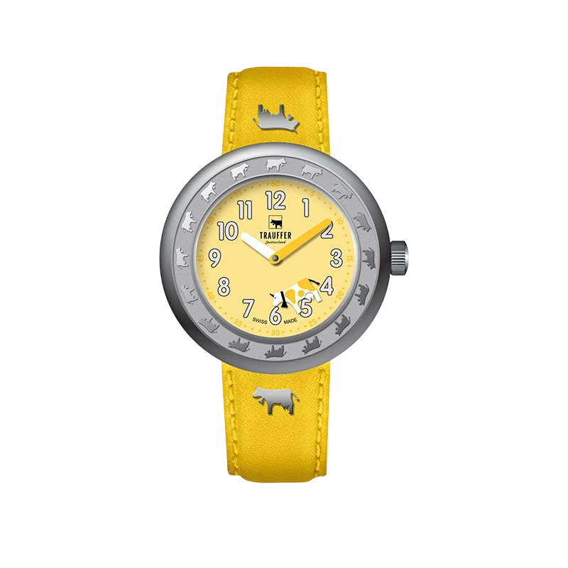Trauffer Kinderuhr Gelb
