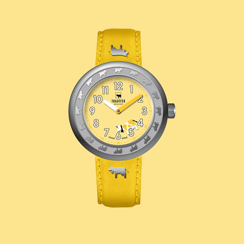 Trauffer Kinderuhr Gelb