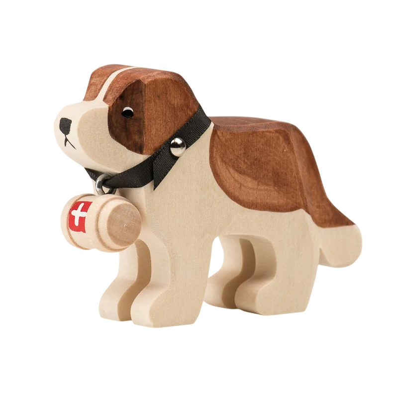 Trauffer Hund Barry mit Fässchen Holztier