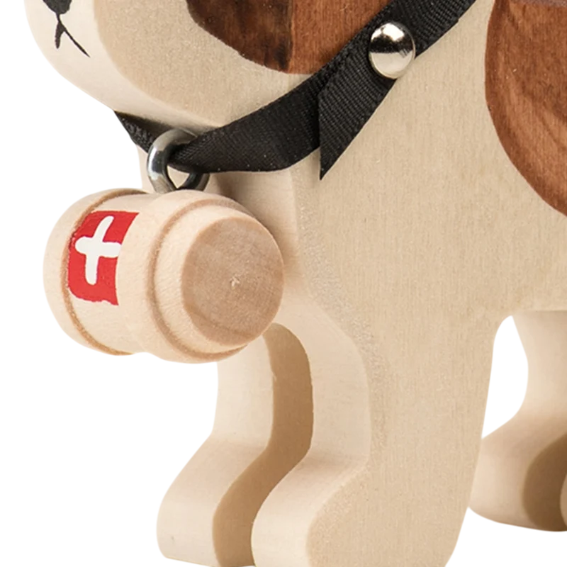Trauffer Hund Barry mit Fässchen Holztier