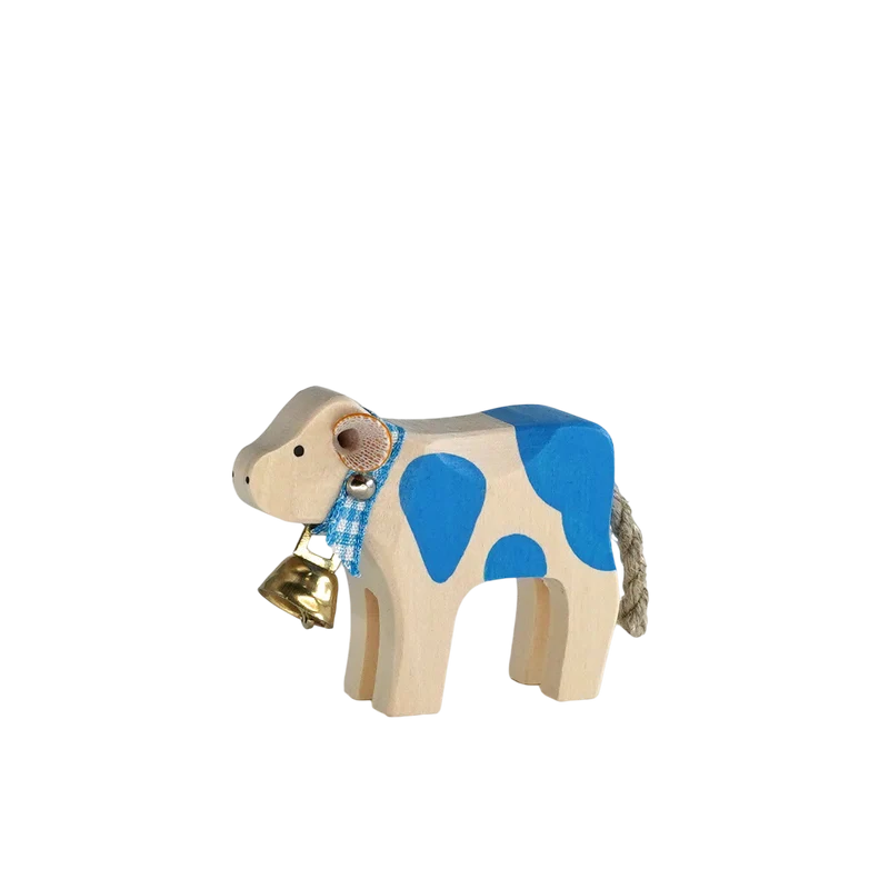 Trauffer Kalb mit Glocke Buebä weiss hellblau