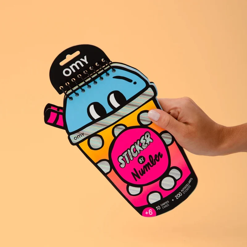 Sticker nach Zahlen Bubble Tea OMY