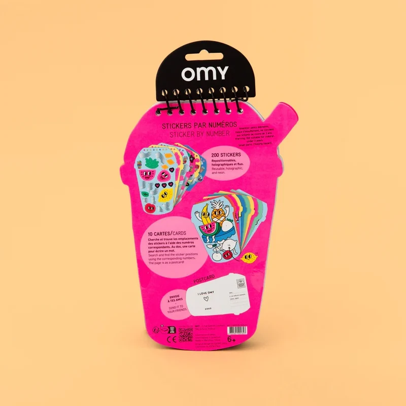 Sticker nach Zahlen Bubble Tea OMY