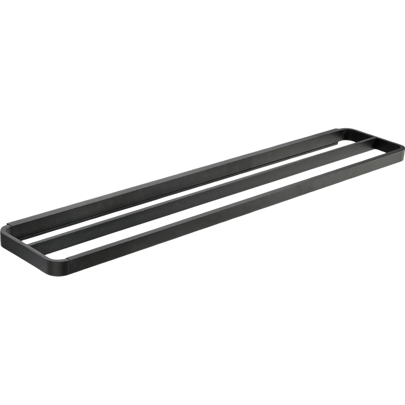 Handtuchhalter Rim, 2-fach, Schwarz 70 x 12 cm