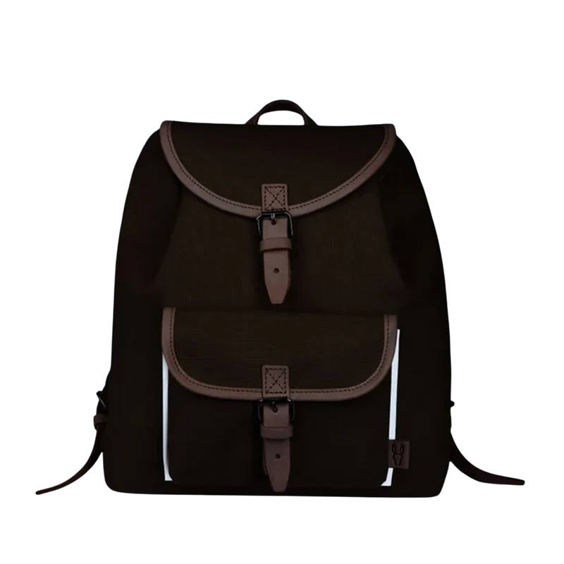 Kinderrucksack Georgie Oliv, Leder Natur